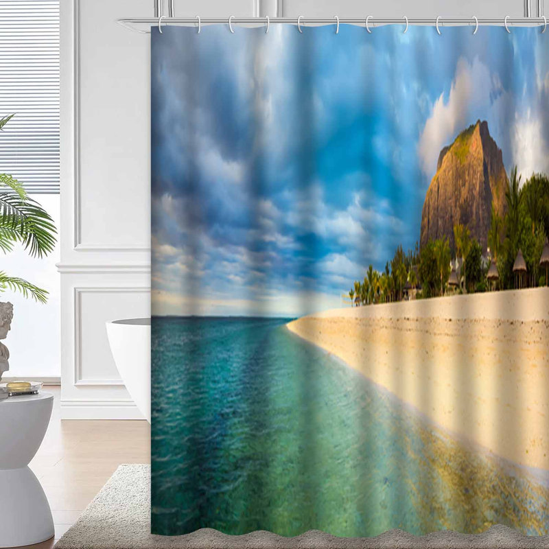 Rideau de douche White Sandy Beach, L 72 po x l 78 po