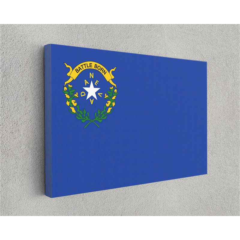 Nevada State Flag - impression sur toile tendue, L 24 po x H 16 po
