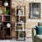 Modern Industrial Bookshelf, 100% Melamine Coated Particle Board & Metal Frame, 20.5 x 63.0 x 15.0 inches | Numerous Shelves, Wall-Mountable, Black & White Design | Perfect for Home or Office Storage Solutions-534999990