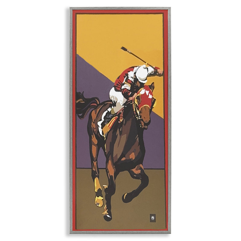 L'estampe de la course finale, dessin par Jadei, Giclée de ferme grise encadrée, H 30 po x l 13 po