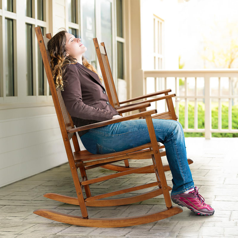 Solid Wood Rocking Chair, Brown