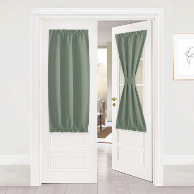Blackout Curtain for French Door, Rod Pocket Thermal Insulated Drapes Privacy Window Panel for Living Room/Doorways/Classroom, 1 Panel