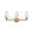 Ana 3-Light Bath Vanity w/ Faceted Heavy-Cut Diamond-Shaped Crystal Shades - Heritage Brass