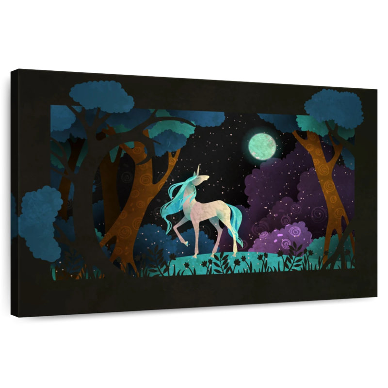 Ashelle Vintage Unicorn, 24" H x 36" W