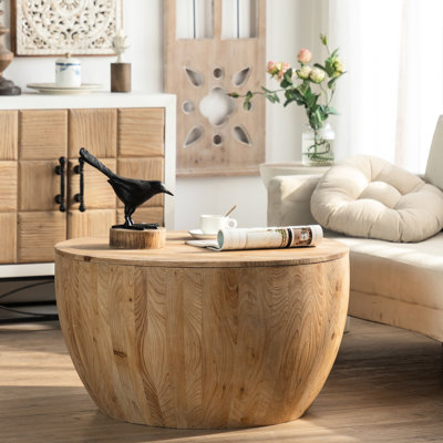 Table de bout Retro Living - bois massif naturel, 30,65 po Profondeur de style rétro avec 220 livres
