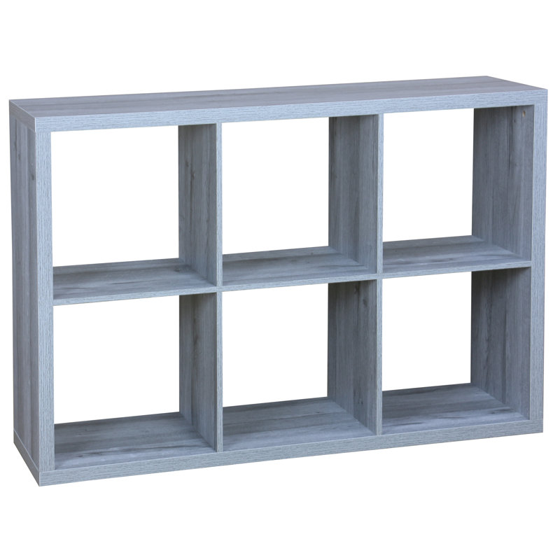 Bookcase, (6 Shelves) 30'' H x 43.7'' W x 13'' D, Gray