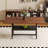 71 * 35.4 Inch Dining Table With A Tabletop Cleverly Pieced Together By Four Textured MDF Boards. The Desktop Has A 43.3 * 19.7 Storage Platform. Very Suitable For Family Gatherings,Etc.-1177915118