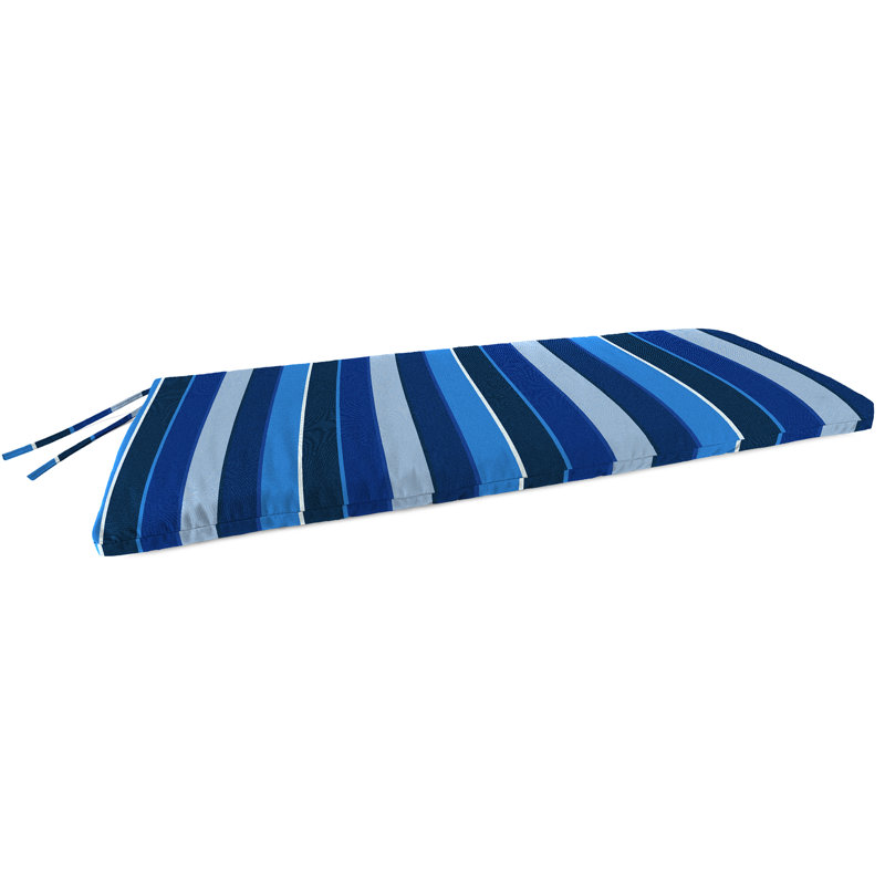 Sunbrella 48" x 18" Outdoor Bench Cushion with Ties, Milano Cobalt