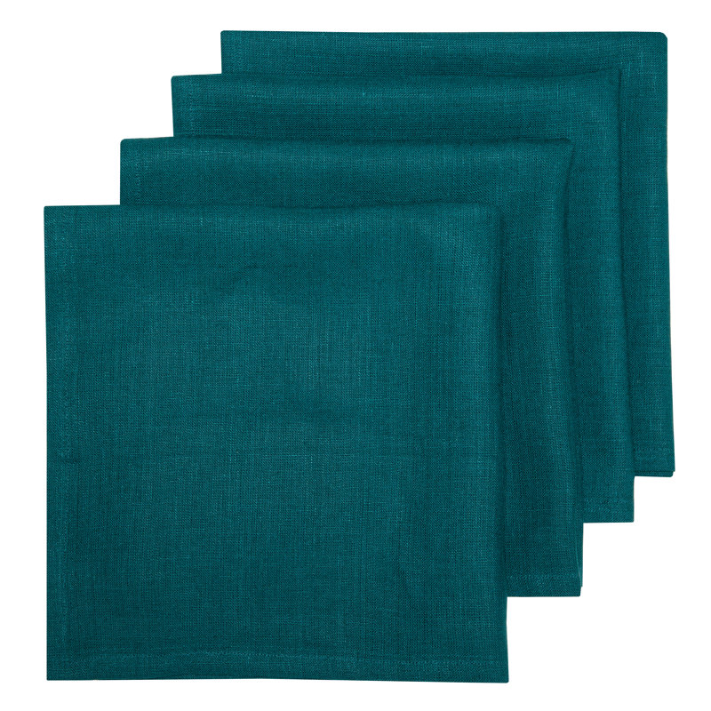 Linen Square Napkin, Teal Blue