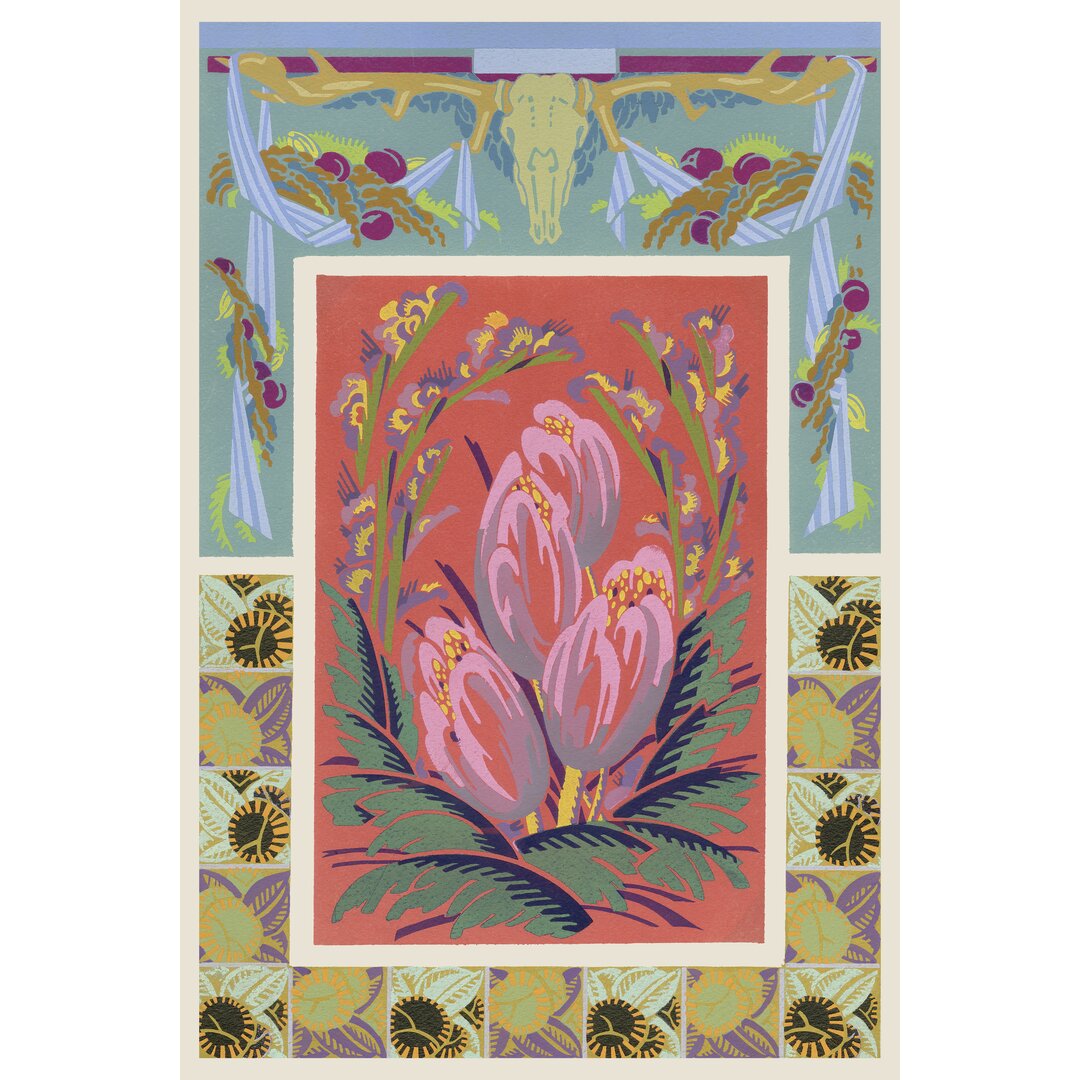 Leinwandbild Art Deco Florals VIII von Baxter Mill Archive