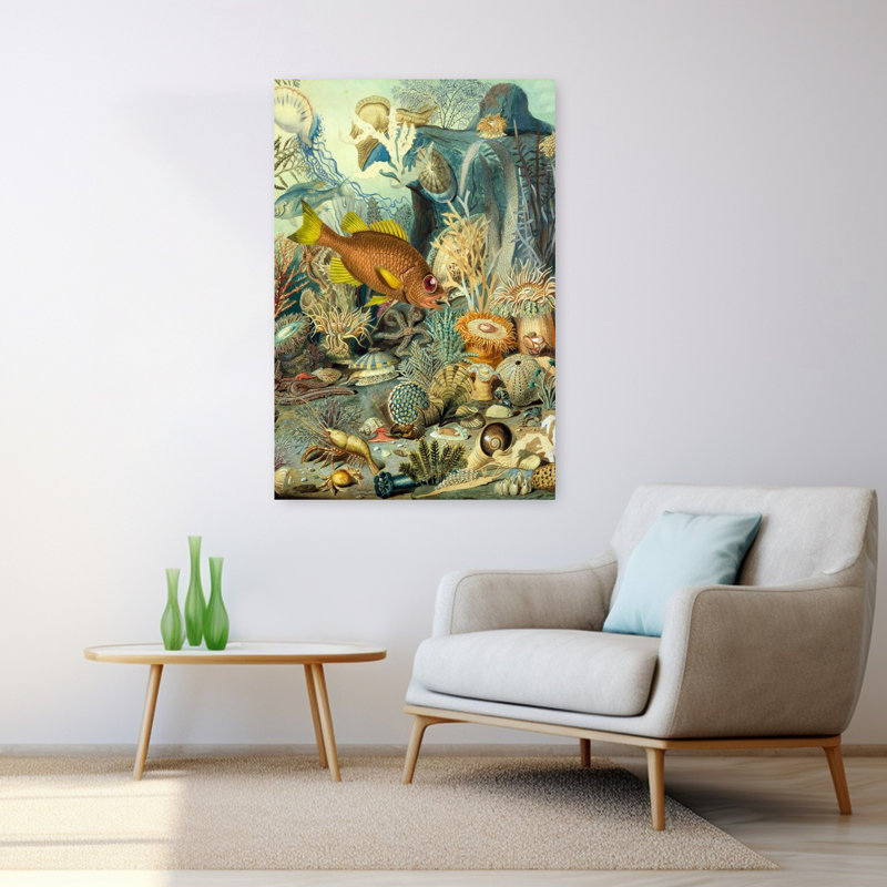 Dessous de surface, art mural rétro classique, H 48 po x l 32 po