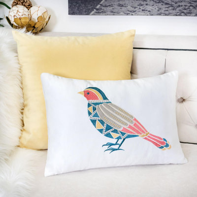 Kaerine Embroidered Outdoor Throw Pillow