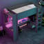 Lit mezzanine en bois avec bureau Wood