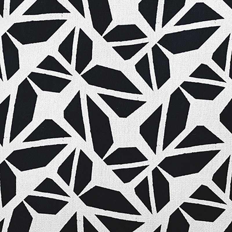 Polyester Throw Square Indoor/Outdoor Pillow Cover & Insert by E by Design, Black, 16" x 16"