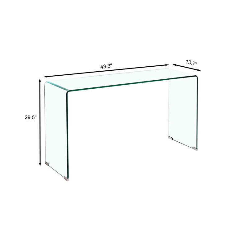 Console en verre trempé transparent