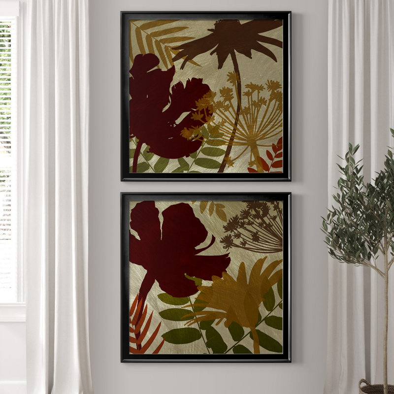Spice Shimmering Light III - ensemble de 2 reproductions d'art encadrées, H 26,5 po x l 53 po x P 1,5 po, Pas de tapis