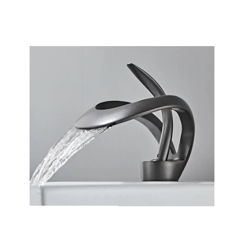 Single-Hole Bathroom Faucet, Gunmetal Gray