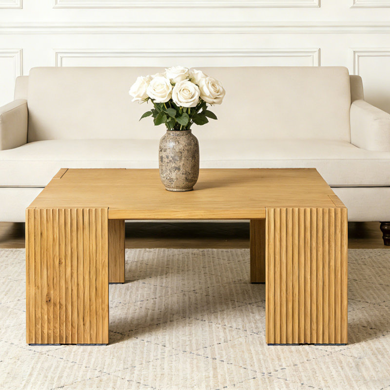 Solid Wood Four Leg Coffee Table Square Wooden Table 60x60cm