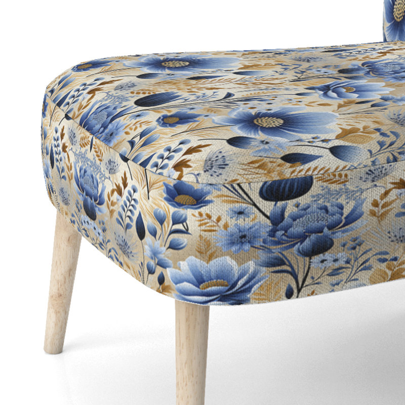 Chaise d'appoint rembourrée Blue Meadow Flowers