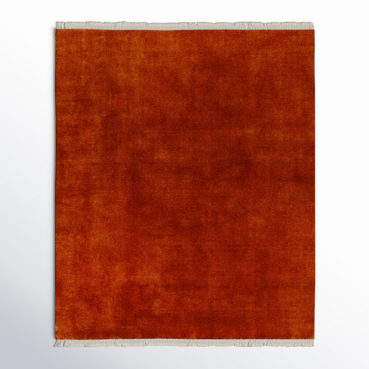 Clio Hand Loomed Wool Area Rug in Red