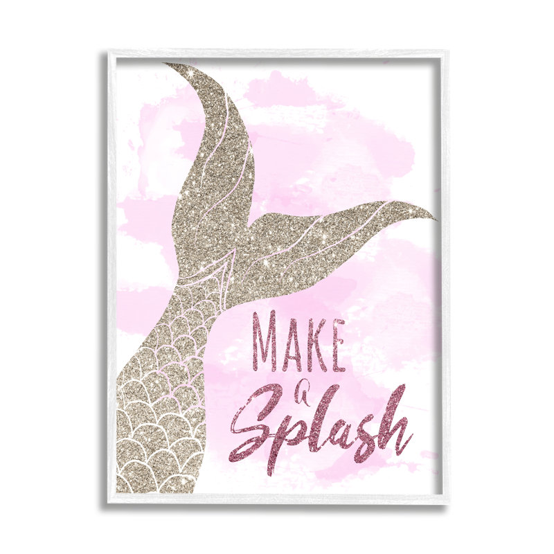 «Make a Splash Sentiment Glam Mermaid Fin» par Daniela Santiago - Art textuel sur toile, H 20 po x l 16 po