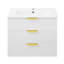 Armoire flottante murale 24 po avec armoire latérale, meuble-lavabo rectangulaire, petit lavabo de salle de bain avec trou de robinet simple et trop-plein, armoire de salle de bain moderne avec lavabo en céramique-548907550