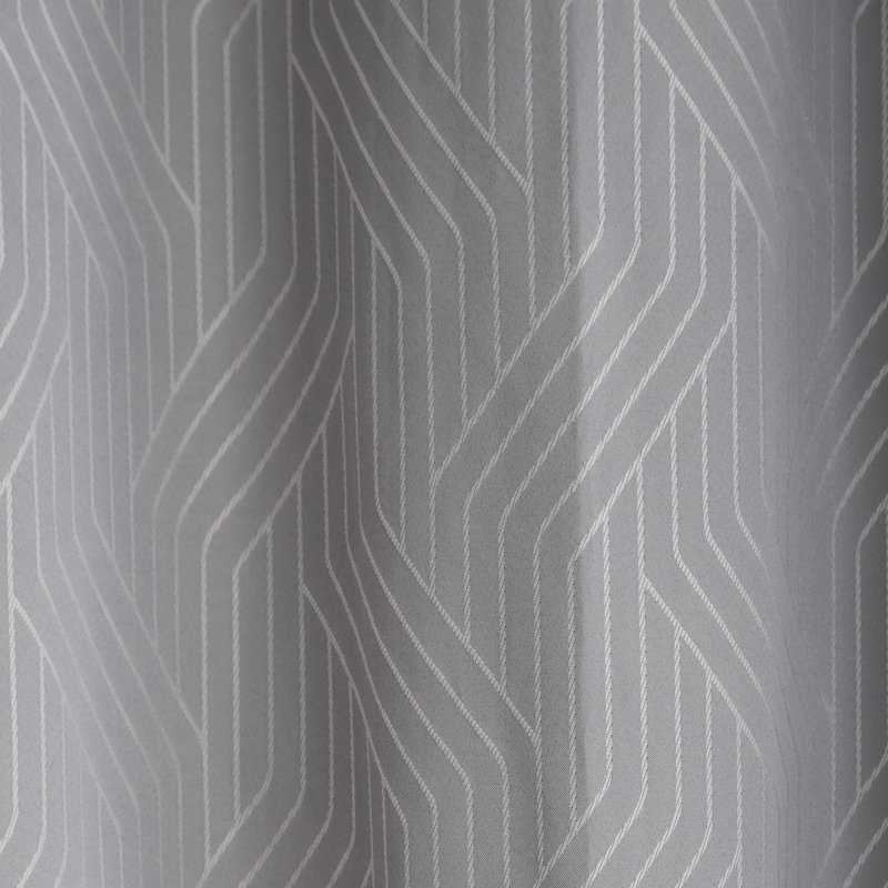 Linear Geo Jacquard Lined Eyelet Curtains, 168cm W x 229cm D