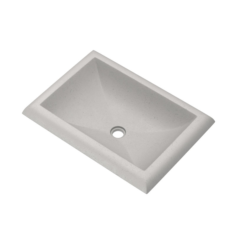 Montecito Handmade Rectangular Drop-in Bathroom Sink, Ash