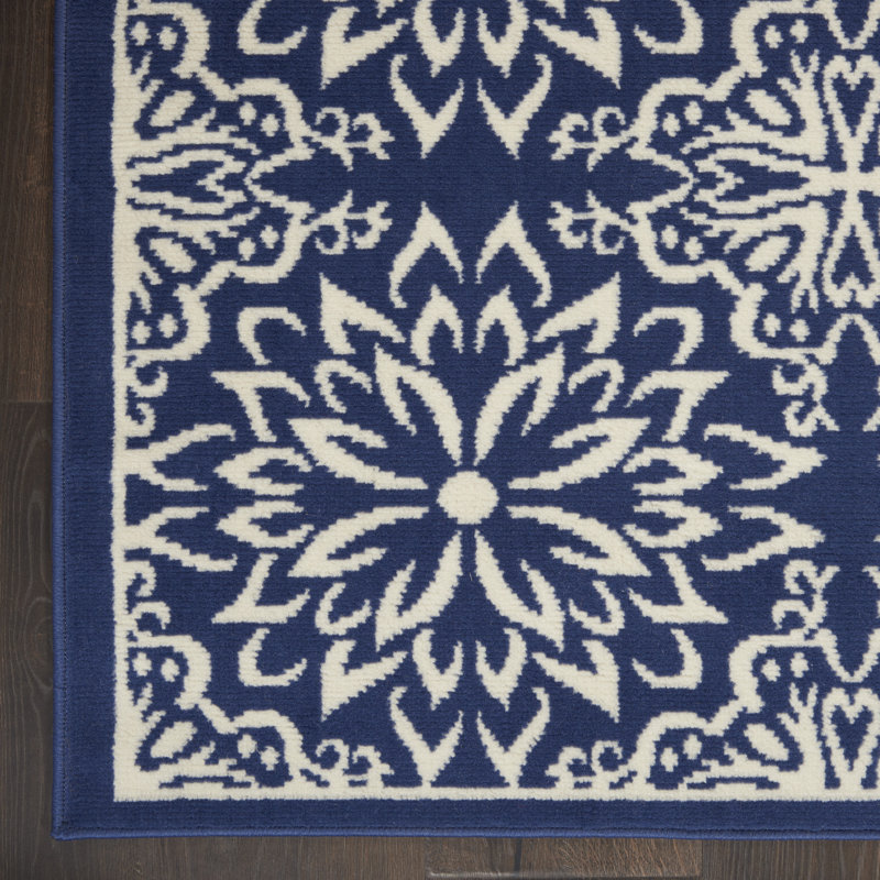 Tapis bleu marine Sheron, Tapis de couloir 2 pi 3 po x 7 pi 3 po