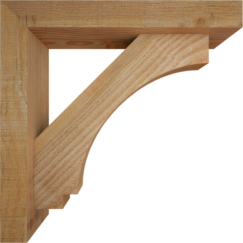Imperial Block Bracket w/ Offset Brace, 18 x 18, 4"W Douglas Fir (Rough Sawn)