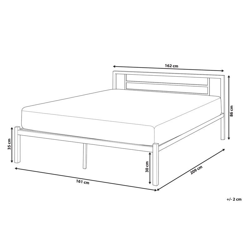 Prime Metal Bed, European Kingsize (160 x 200 cm), White