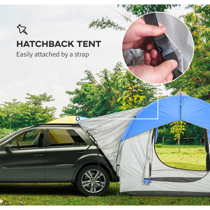 Tente de camion imperméable avec trois portes et fenêtres en filet pour 5 à 6 personnes lors de voyages de camping en plein air.
