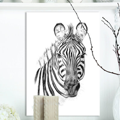 Zèbre en noir et blanc - impression sur toile tendue