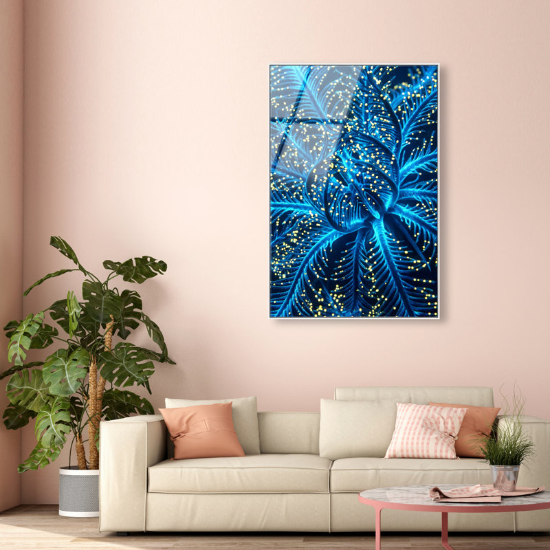 Neon Bloom Print by Oliver Gal, 16"H x 11"W, White Floater Frame