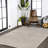 Iggie High-Low Modern Trellis Geometric Beige/Gray Indoor/Outdoor Rug-1096736494