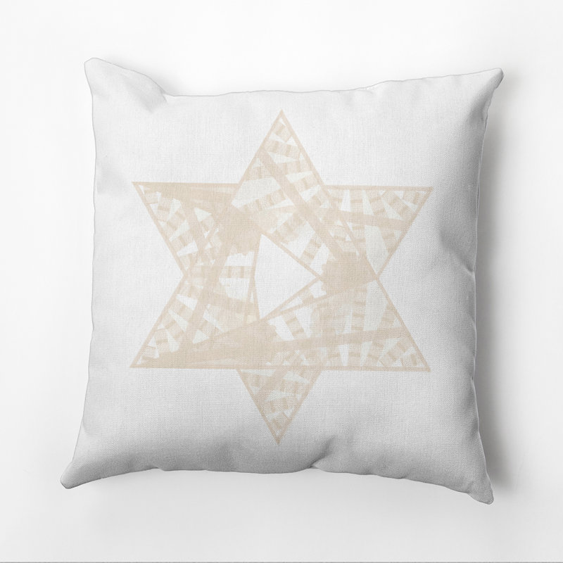 Hanukkah Reversible Throw Pillow, Cream/Off White, 16" x 16"