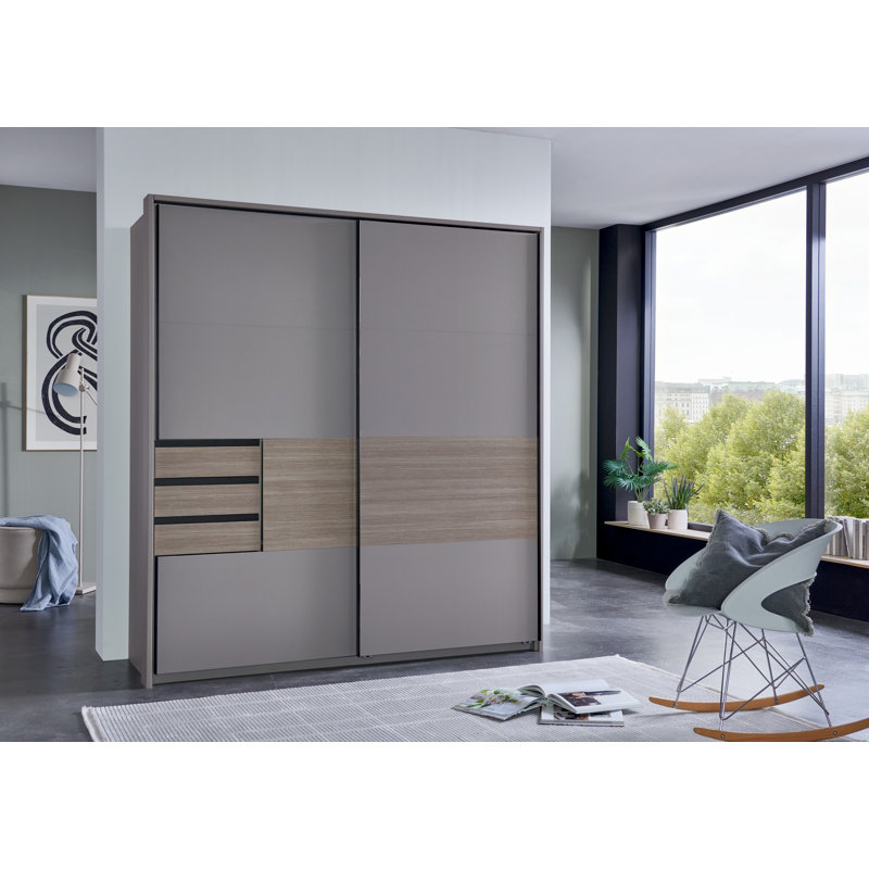 2 Door Wardrobe, Grey