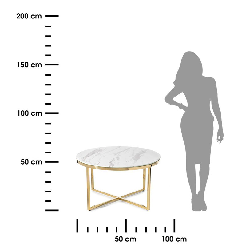 Ewers Cross Legs Coffee Table, 45cm H x 80cm W x 80cm D