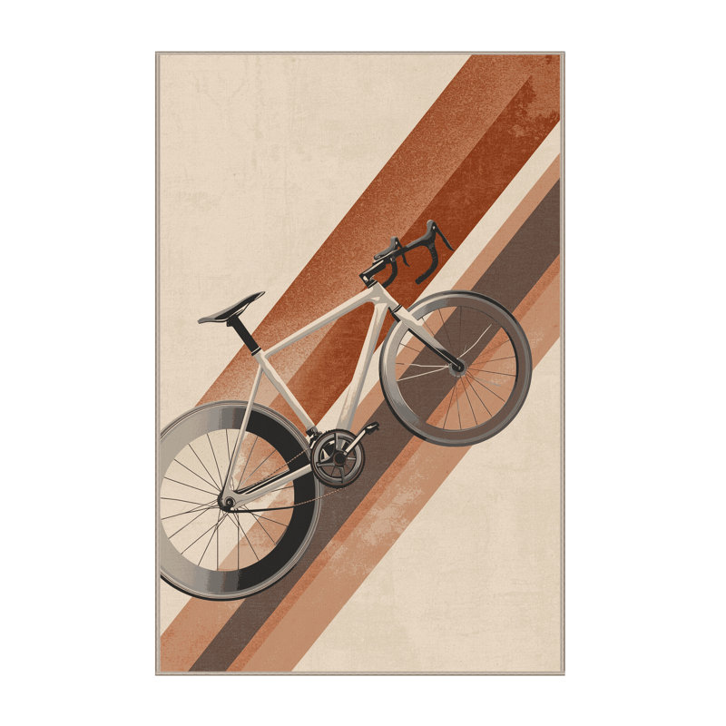 Machine Washable Kendari Road Racing Bicycle Sleek & Chic Modern Rug in Beige – Beige Binding, 2x4
