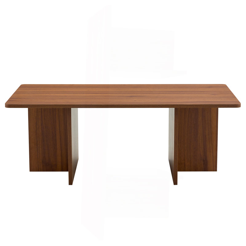 Table basse 44,8 pouces en grain de bois de noyer et bois aggloméré - Luxe moderne