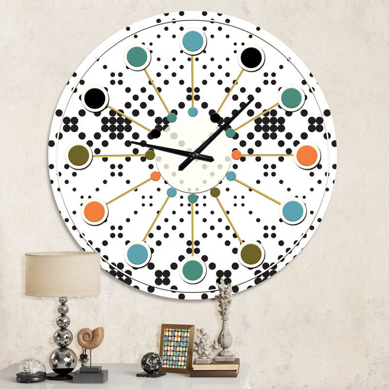 Horloge murale rétro Mid-Century, Moyenne