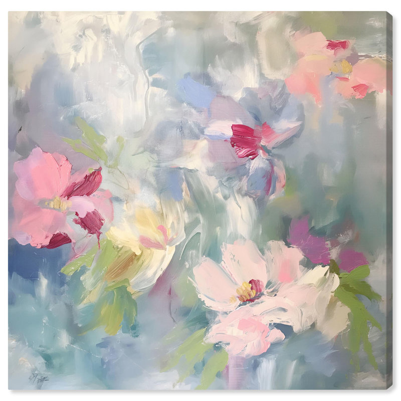 Fractal Flowers Canvas Floral Abstract Art by Art Remedy, 16" H x 16" W x 1.5" D, Wrapped Canvas