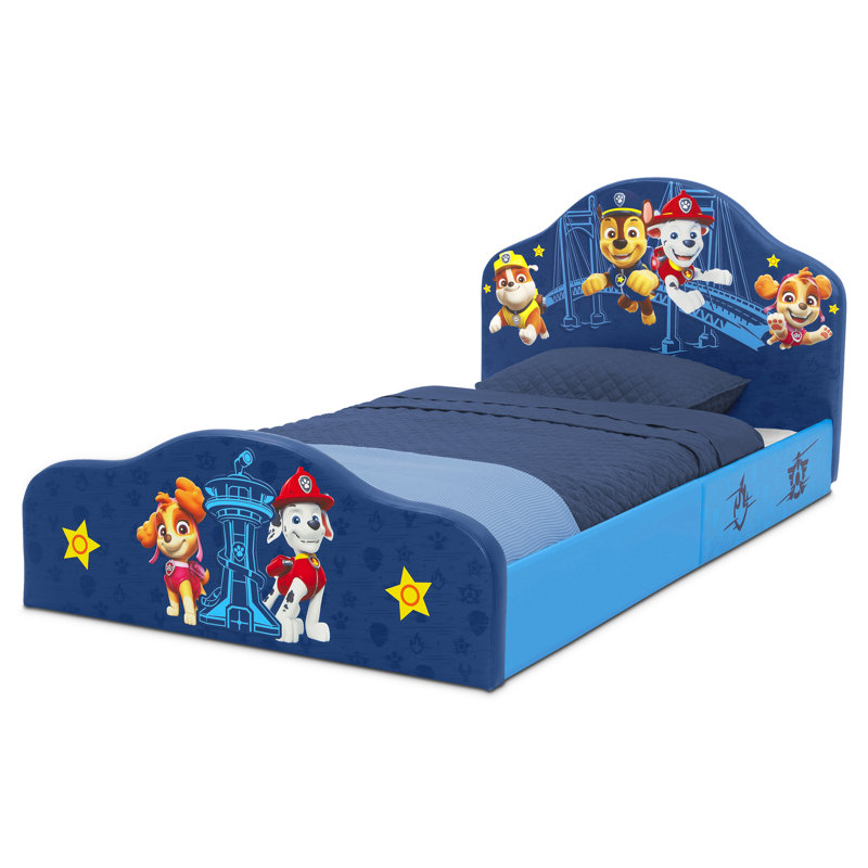 PAW Patrol Upholstered Twin Bed By Delta Children, Blue