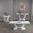 Durante White And Chrome Sofa Table With Pedestal Base