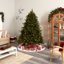 Arbre de Noël artificiel pin vert avec lumières claires/blanches-726511227