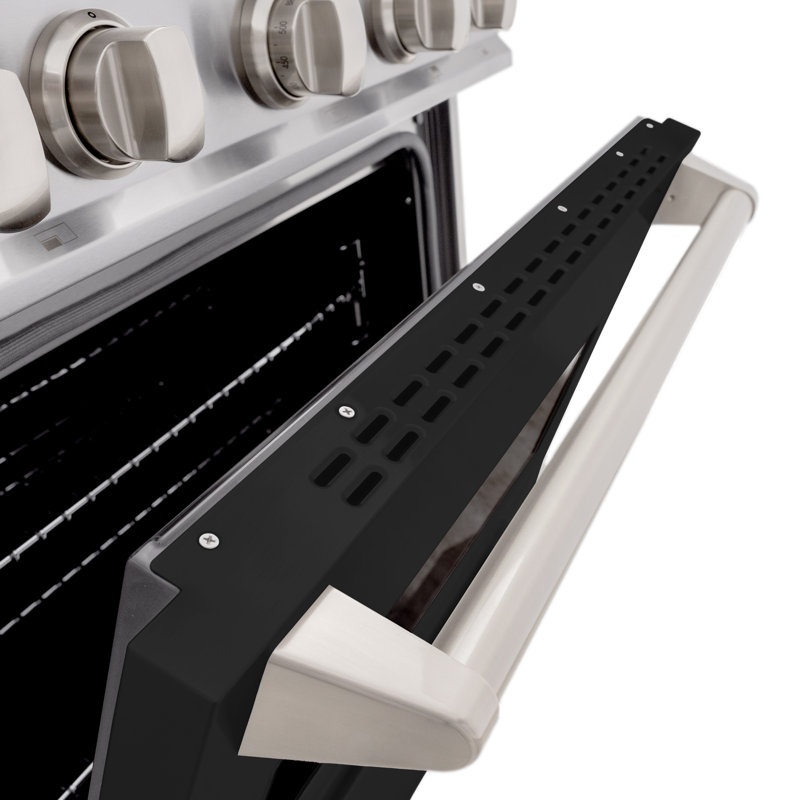 ZLINE 30" Classic Dual Fuel Black Matte Door Range w/ 4 Burners and Convection Oven, Black