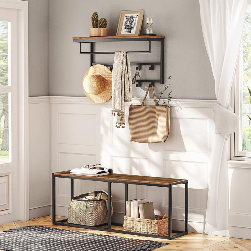 Teysean Bench, Brown/Black