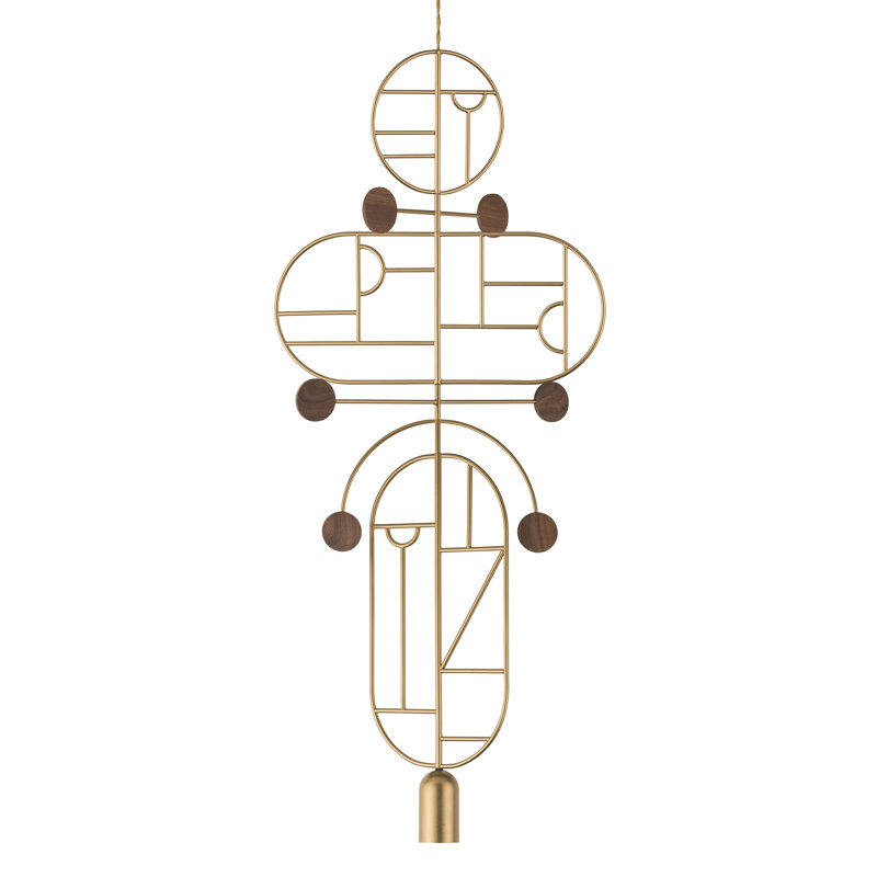 Wooden Dots 1 - Light Pendant, Walnut, Brass