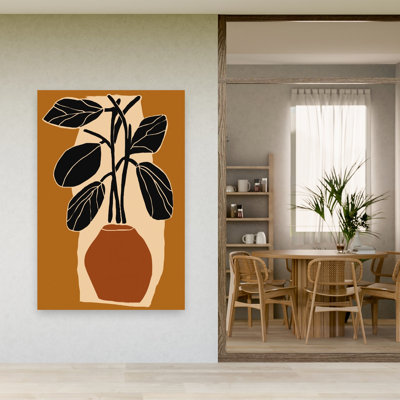 "Bold Leaf Silhouette", plante géométrique contemporaine abstraite, impression d'art mural