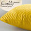 Ultra Soft Embossed Quilted Velvet Throw Cushion Covers for Sofa, Couch, & Bedroom Décor - Hidden Zipper, Machine Washable & Crushed Velvet-650812212